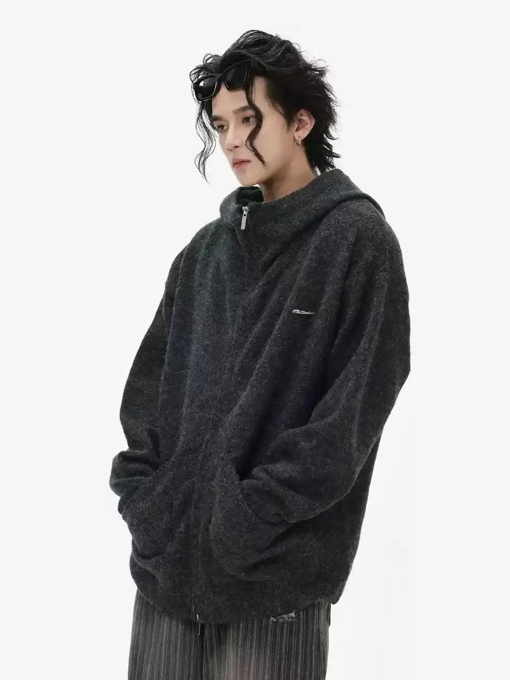 Comfy Hooded Full-Zip Sweater Korean Street Fashion Sweater By INS Korea Shop Online at OH Vault