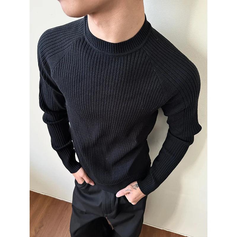 Striped Textured Slim Fit Sweater Korean Street Fashion Sweater By Made Extreme Shop Online at OH Vault