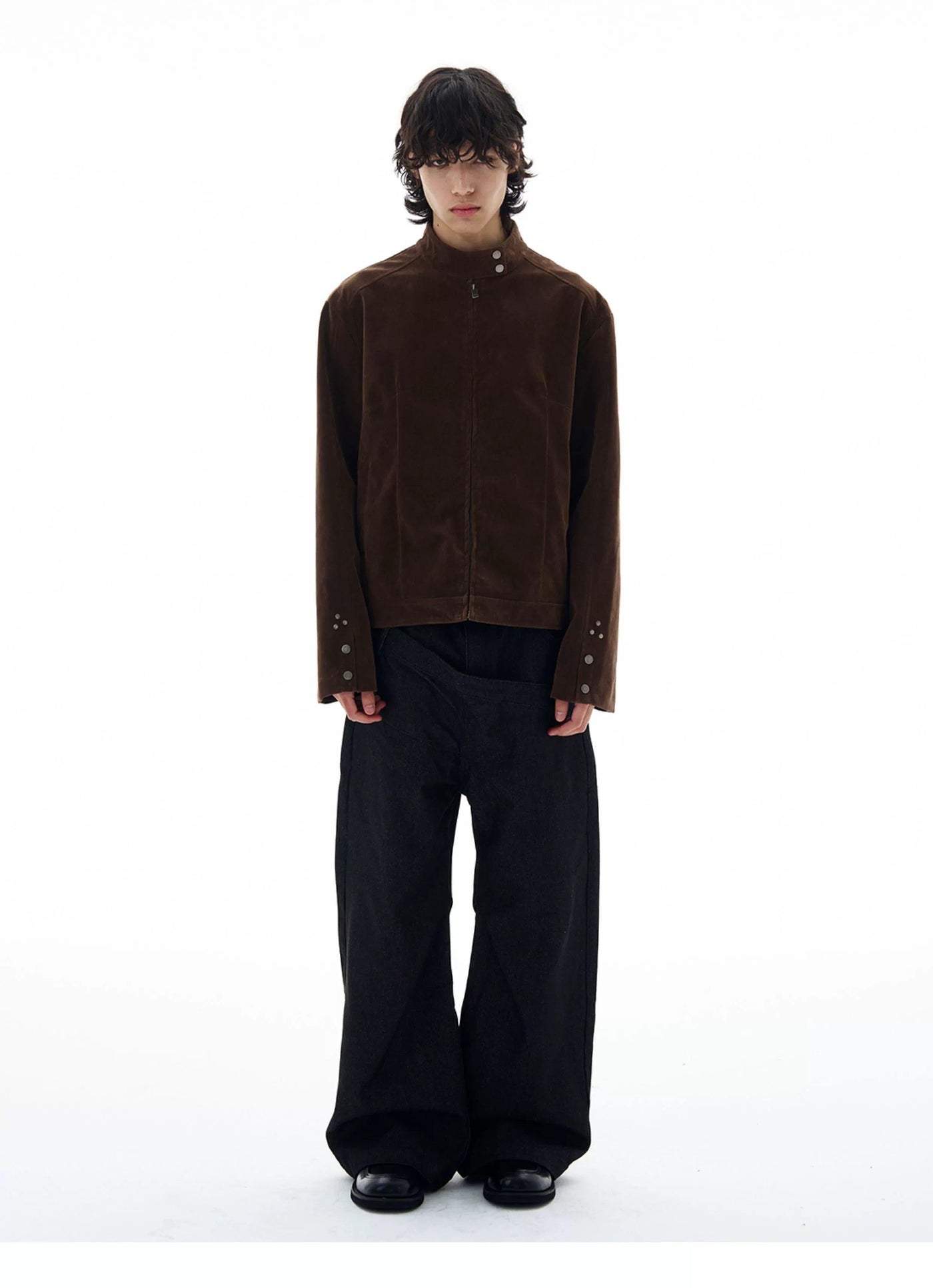 Sleek Stand Collar Zipped Jacket Korean Street Fashion Jacket By 77Flight Shop Online at OH Vault