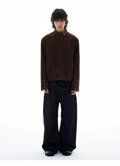 Sleek Stand Collar Zipped Jacket Korean Street Fashion Jacket By 77Flight Shop Online at OH Vault