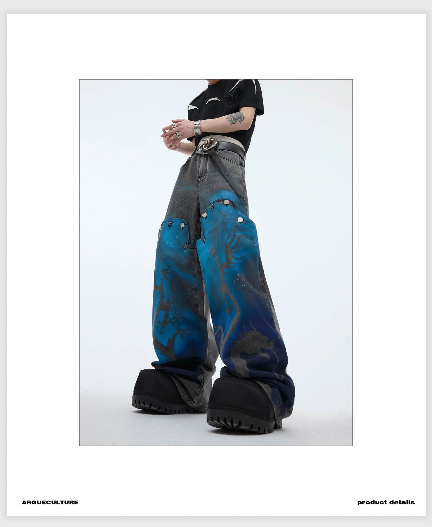 Color Paint Dragon Jeans Korean Street Fashion Jeans By Argue Culture Shop Online at OH Vault