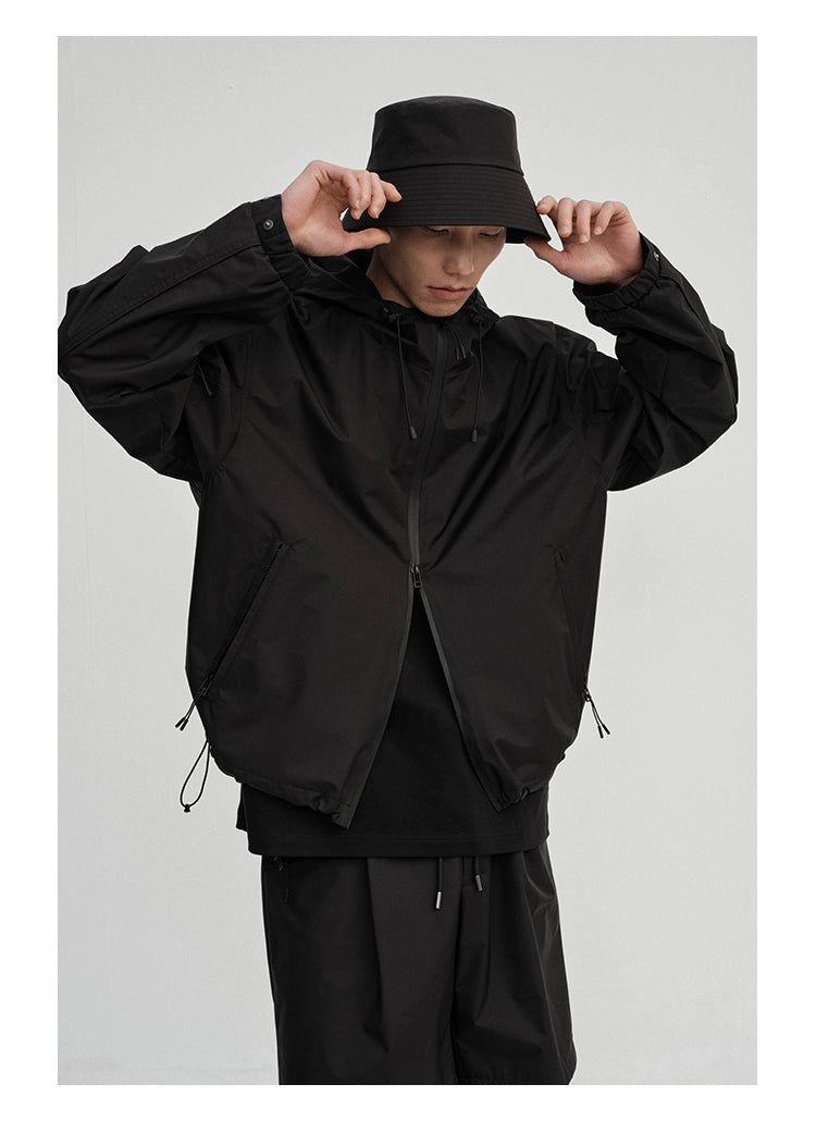 Side Pockets Hooded Windbreaker Jacket Korean Street Fashion Jacket By NANS Shop Online at OH Vault