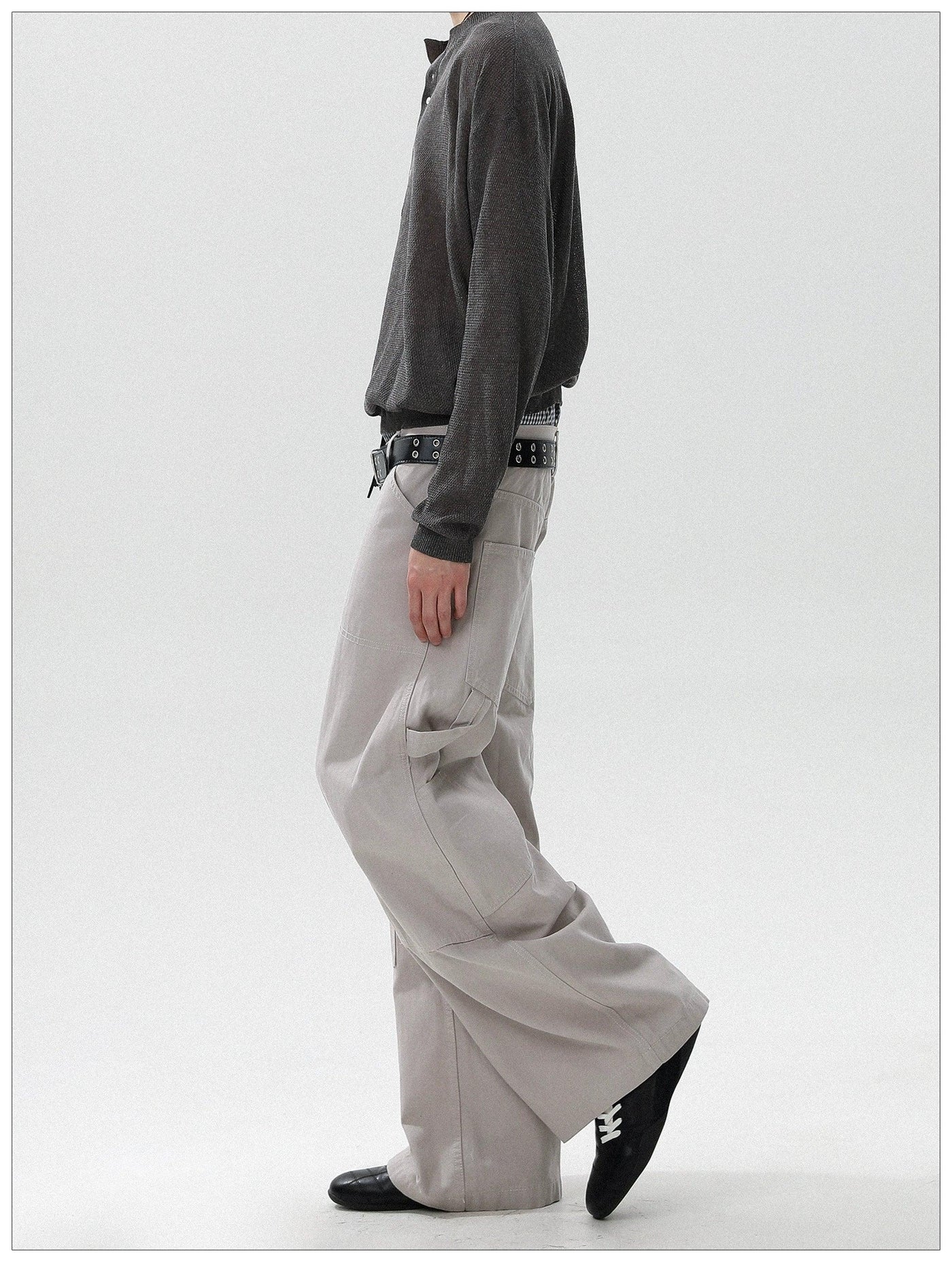 Plain Structured Straight Pants Korean Street Fashion Pants By Mr Nearly Shop Online at OH Vault