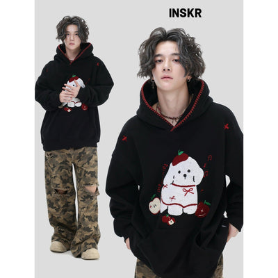 Graphic Pattern Embroidered Hoodie Korean Street Fashion Hoodie By INS Korea Shop Online at OH Vault