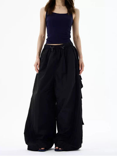 Back Flap Pockets Cargo Track Pants Korean Street Fashion Pants By 77Flight Shop Online at OH Vault
