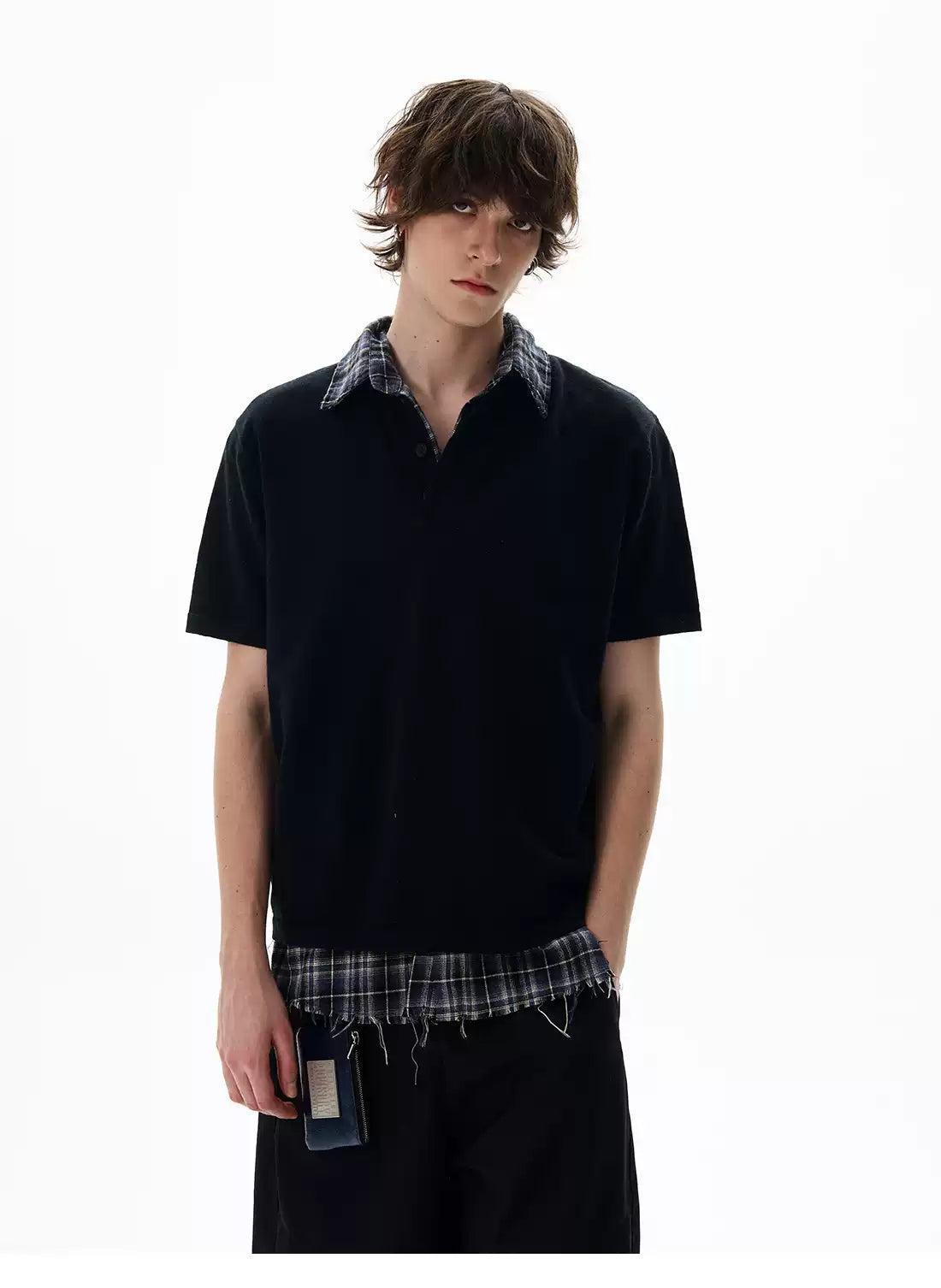 Buttoned Comfty Fit T-Shirt Korean Street Fashion T-Shirt By 77Flight Shop Online at OH Vault