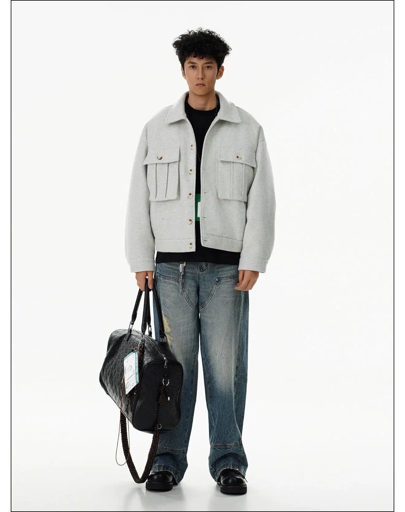 Plain Colored Pocket Jacket Korean Street Fashion Jacket By Mr Nearly Shop Online at OH Vault