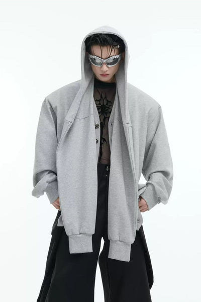 Layered Sleeves Hood Cardigan Korean Street Fashion Cardigan By Argue Culture Shop Online at OH Vault