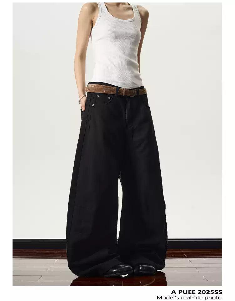 Solid Loose Wide Cut Pants Korean Street Fashion Pants By A PUEE Shop Online at OH Vault