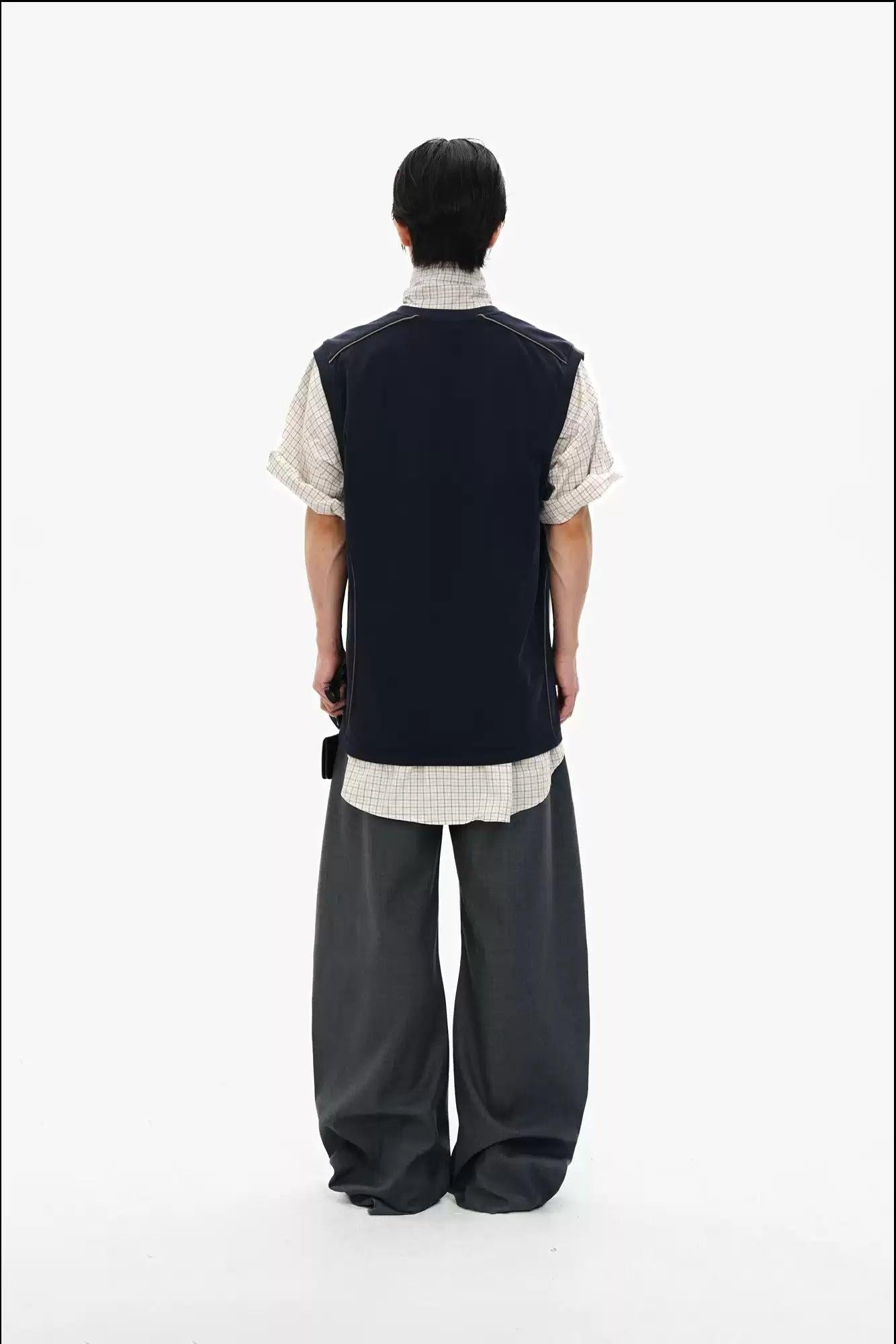 Logo Embroidery Sleeveless T-Shirt Korean Street Fashion Vest By Mason Prince Shop Online at OH Vault