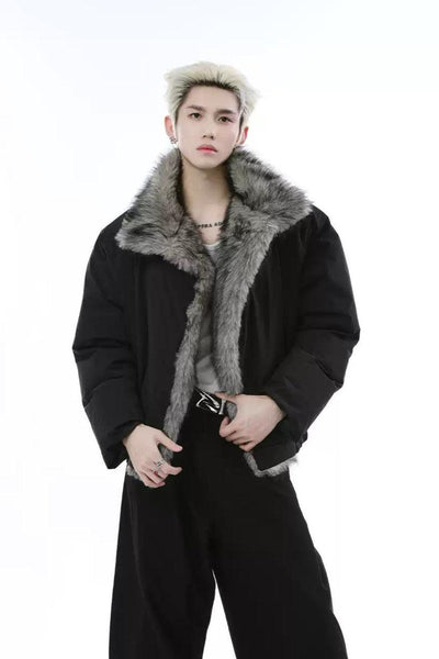 Thick Faux Fur Puffer Jacket Korean Street Fashion Jacket By Turn Tide Shop Online at OH Vault