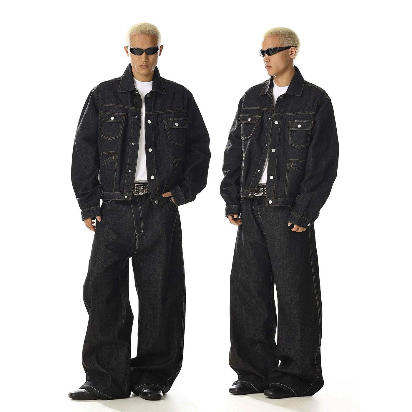 Top-Stitching Denim Jacket Korean Street Fashion Jacket By MEBXX Shop Online at OH Vault