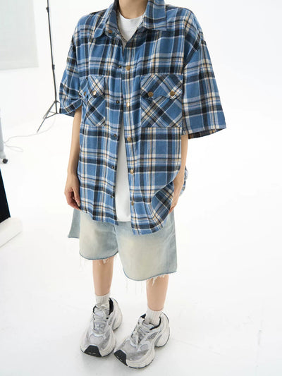 Raw Edge Light Denim Shorts Korean Street Fashion Shorts By MaxDstr Shop Online at OH Vault