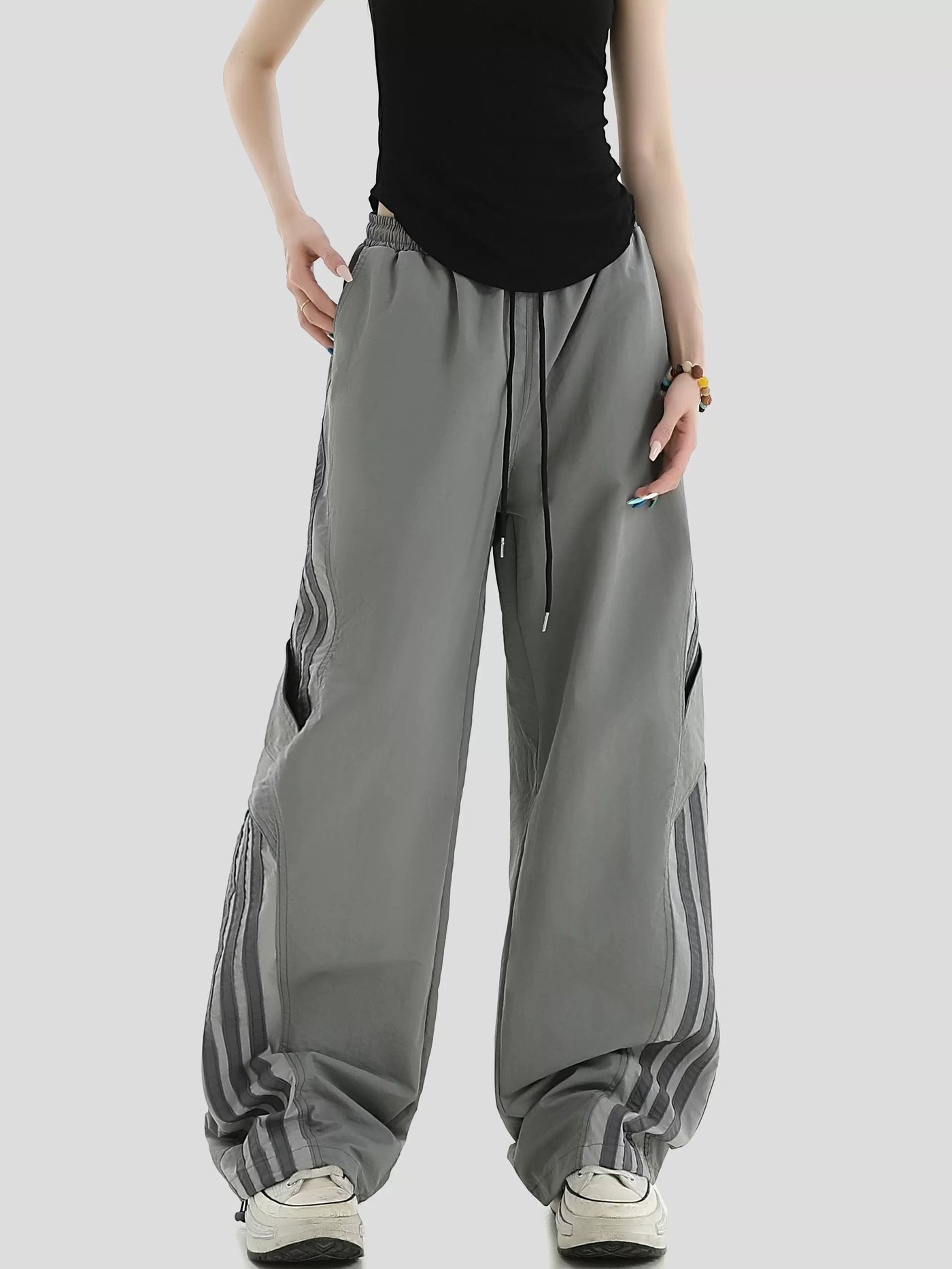 Striped Side Track Pants Korean Street Fashion Pants By INS Korea Shop Online at OH Vault
