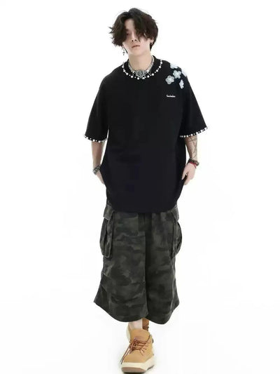 Pleated Camouflage Cargo Shorts Korean Street Fashion Shorts By INS Korea Shop Online at OH Vault
