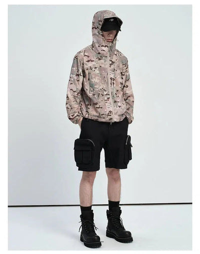 Camouflage Hooded and Zipped Jacket Korean Street Fashion Jacket By CATSSTAC Shop Online at OH Vault