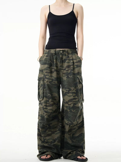 Side Pockets Camouflage Cargo Pants Korean Street Fashion Pants By Mad Witch Shop Online at OH Vault