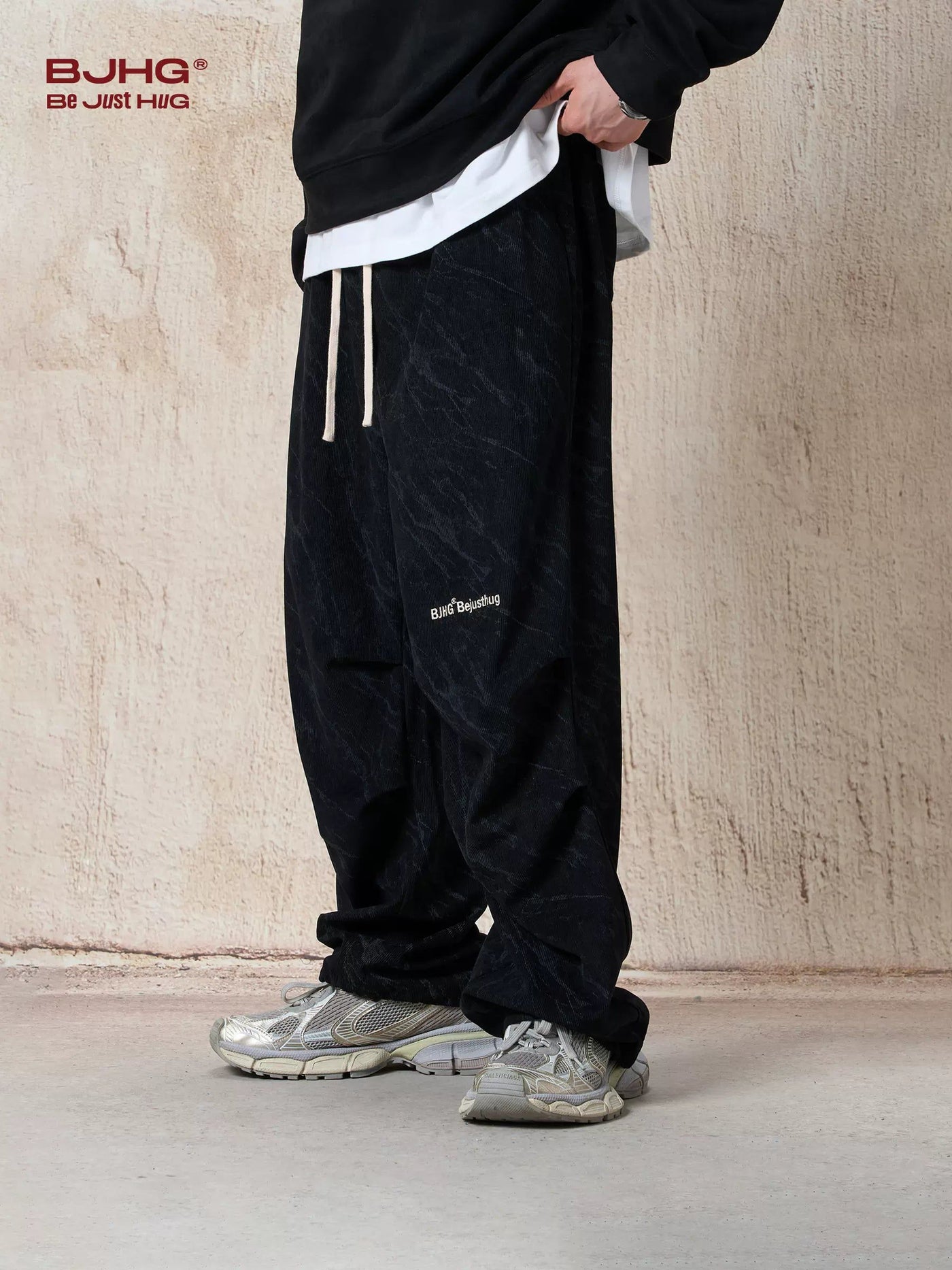 Marble Lines Corduroy Pants Korean Street Fashion Pants By BE Just Hug Shop Online at OH Vault