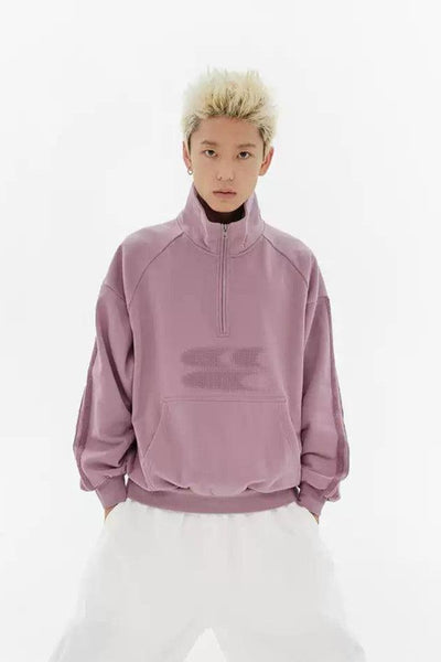 Fade Logo Comfty Half-Zip Korean Street Fashion Half-Zip By Crying Center Shop Online at OH Vault