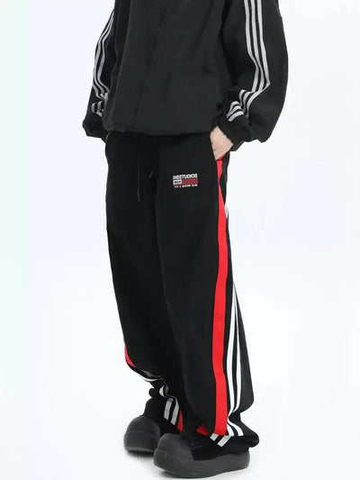 Drawstring Ribbon Spliced Sweatpants Korean Street Fashion Pants By INS Korea Shop Online at OH Vault