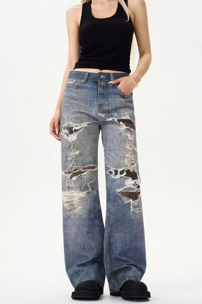 Rip Details Faded Jeans Korean Street Fashion Jeans By MaxDstr Shop Online at OH Vault