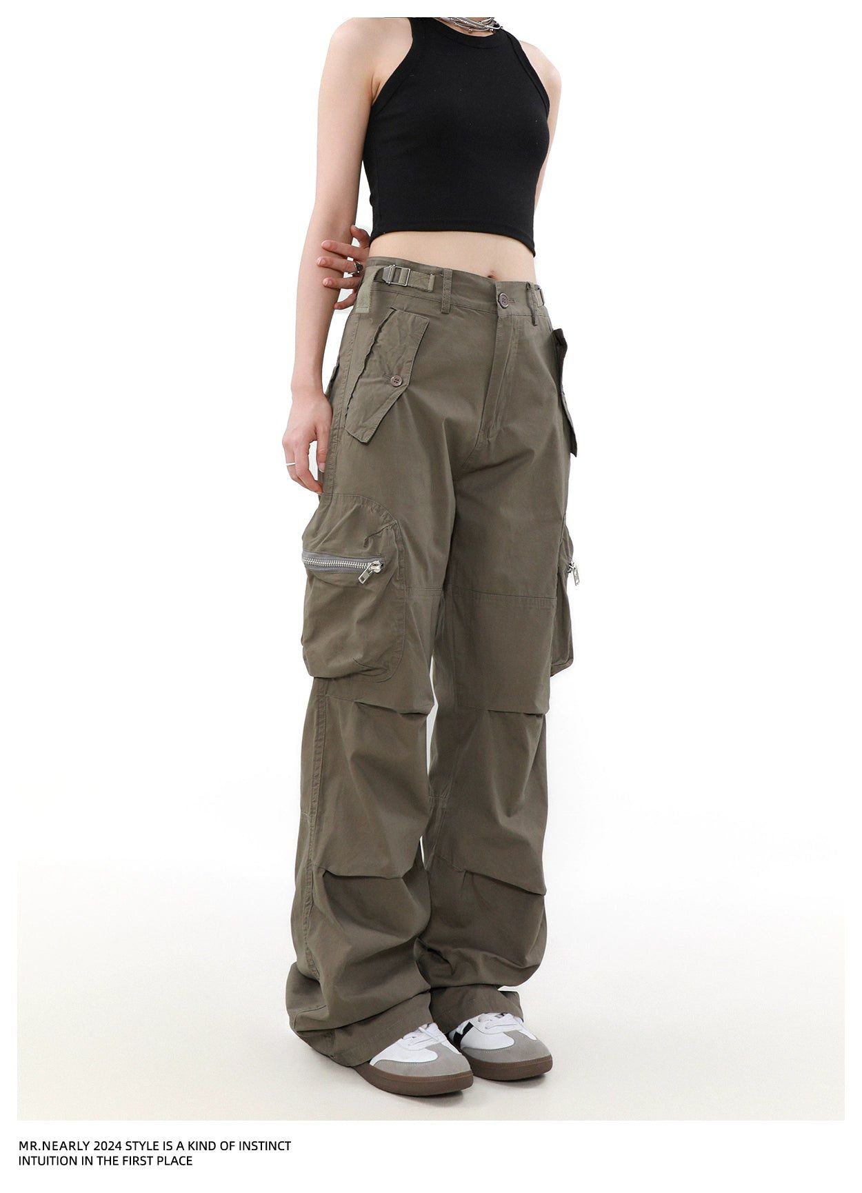 Plain Pleats Cargo Pants Korean Street Fashion Pants By Mr Nearly Shop Online at OH Vault