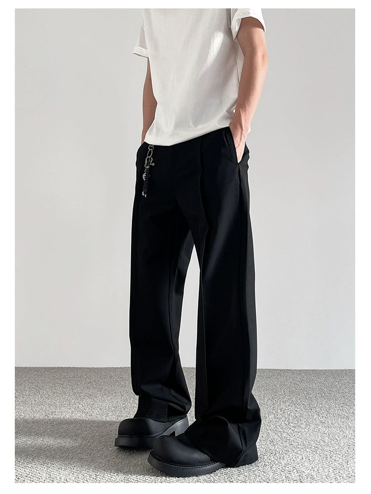 Fold Pleats Tailored Trousers Korean Street Fashion Trousers By A PUEE Shop Online at OH Vault