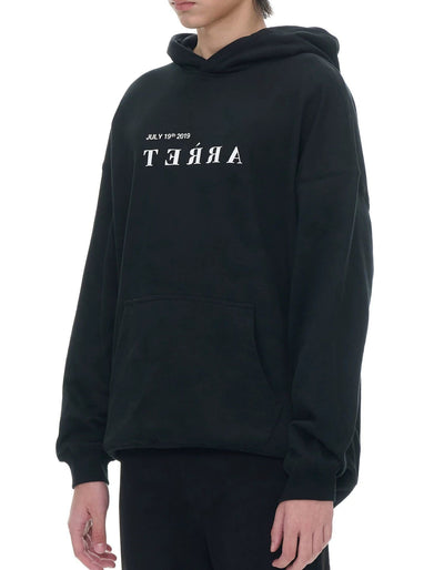 Flipped Text Print Hoodie