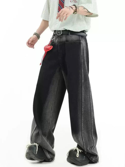 Spliced Irregular Faded Jeans Korean Street Fashion Jeans By INS Korea Shop Online at OH Vault