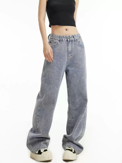 Faded & Washed Straight Jeans Korean Street Fashion Jeans By INS Korea Shop Online at OH Vault