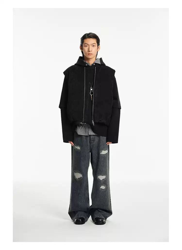 Velvet Textured Down Vest Korean Street Fashion Vest By NANS Shop Online at OH Vault