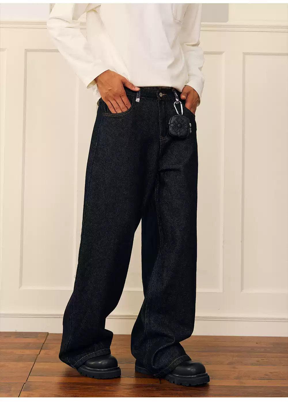 Retro Raw Color Straight Leg Jeans Korean Street Fashion Jeans By Donsmoke Shop Online at OH Vault