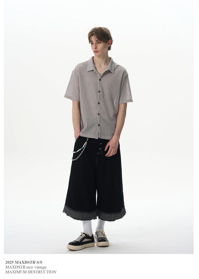 Mesh Textured Buttoned Shirt Korean Street Fashion Shirt By MaxDstr Shop Online at OH Vault