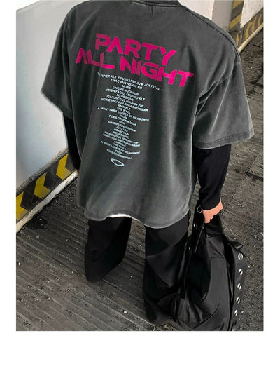Party All Night T-Shirt Korean Street Fashion T-Shirt By Poikilotherm Shop Online at OH Vault