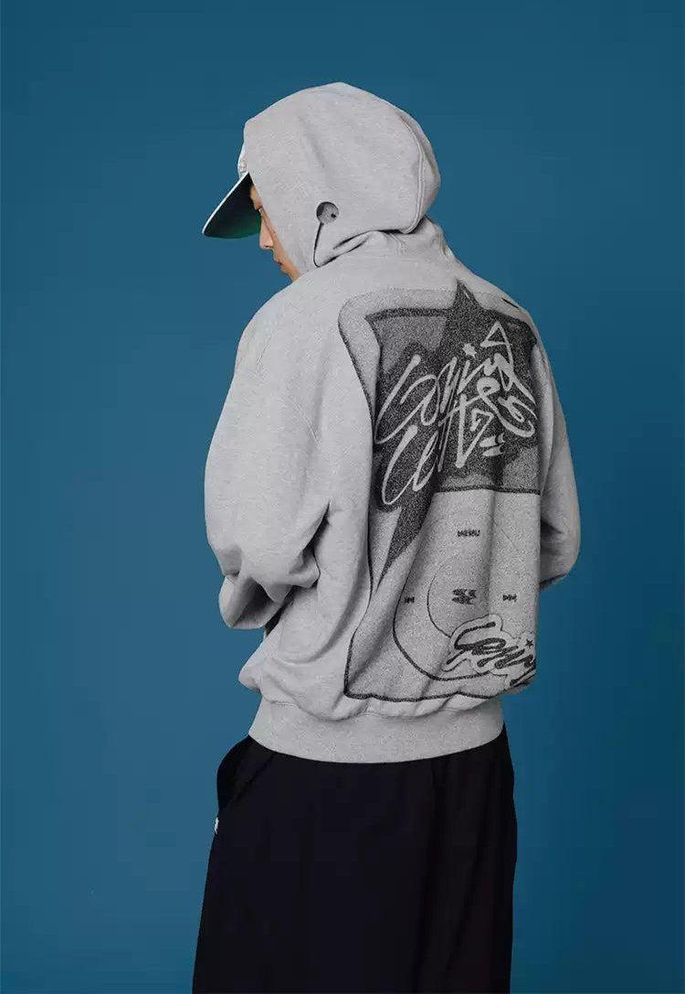 Graffiti Print Comfty Hoodie Korean Street Fashion Hoodie By Crying Center Shop Online at OH Vault