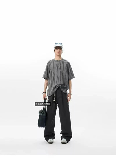 Faded Lines Loose T-Shirt Korean Street Fashion T-Shirt By JHYQ Shop Online at OH Vault