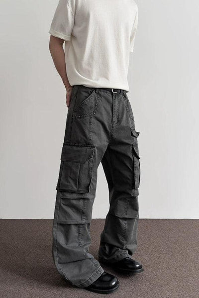 Utility Styling Cargo Jeans Korean Street Fashion Jeans By A PUEE Shop Online at OH Vault