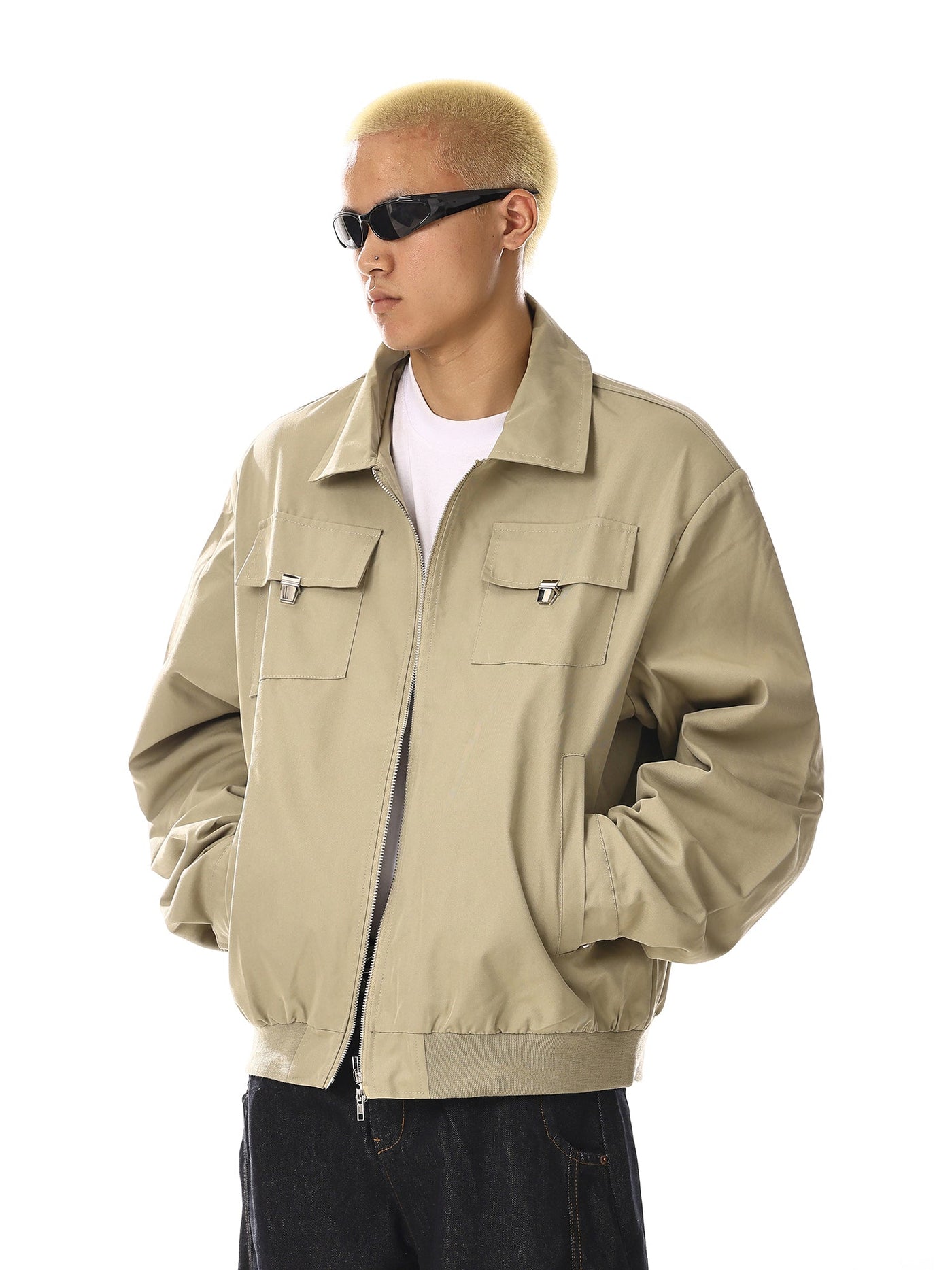 Breast Pockets Short Bomber Jacket Korean Street Fashion Jacket By MEBXX Shop Online at OH Vault
