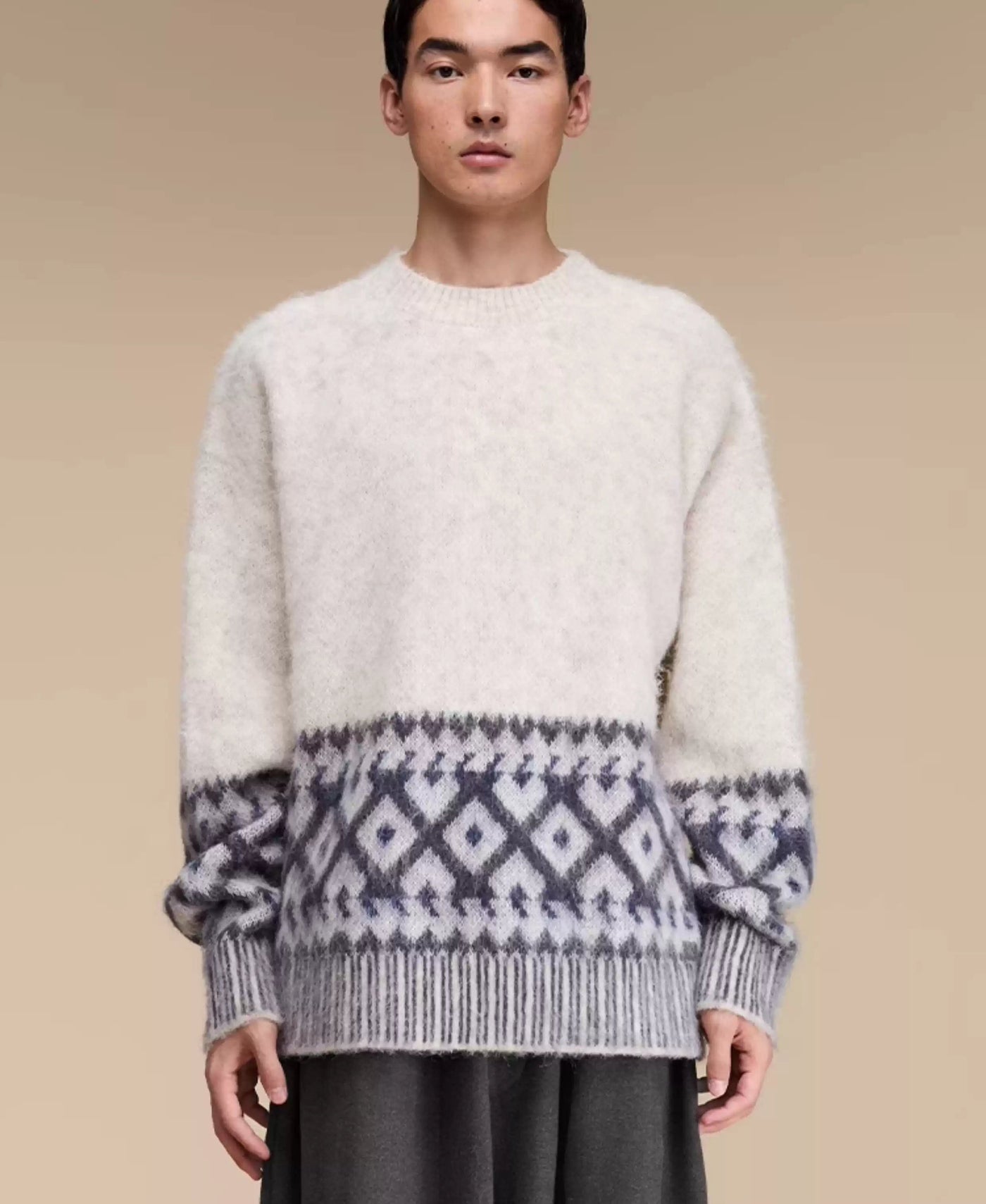 Tribal Pattern Mohair Sweater Korean Street Fashion Sweater By Opicloth Shop Online at OH Vault