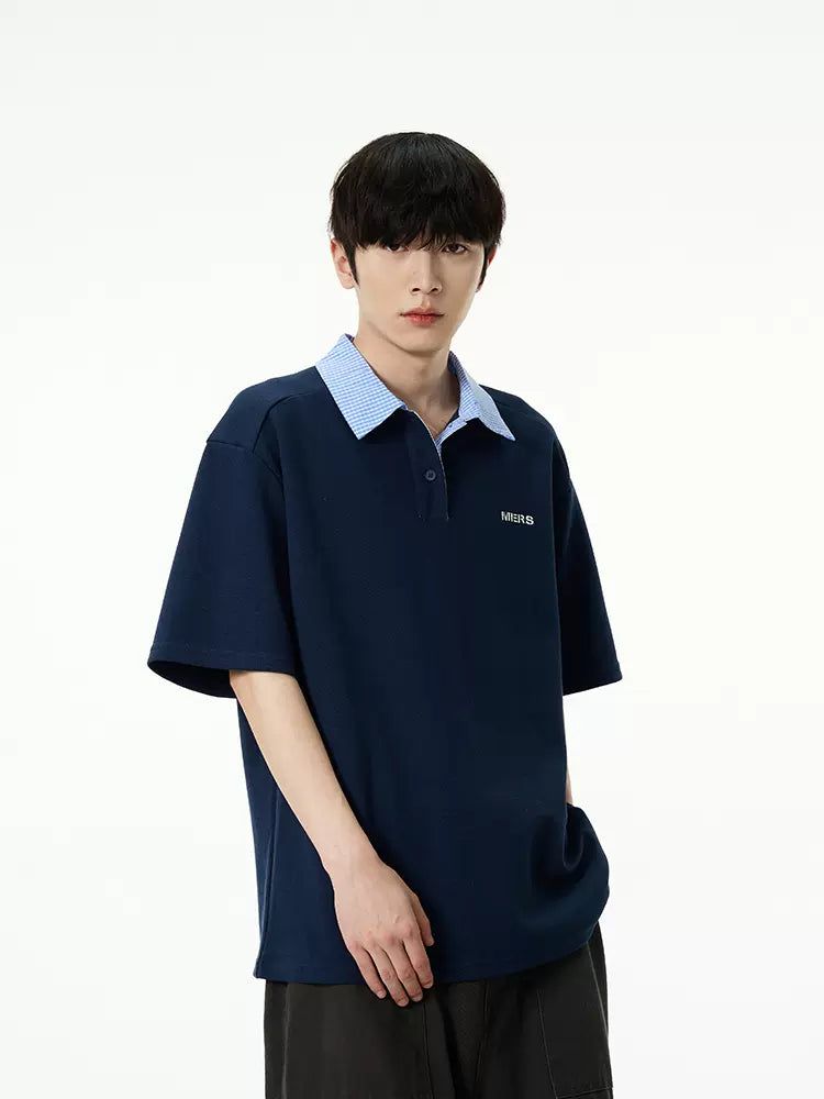 Contrast Collar Casual Polo Korean Street Fashion Polo By 77Flight Shop Online at OH Vault