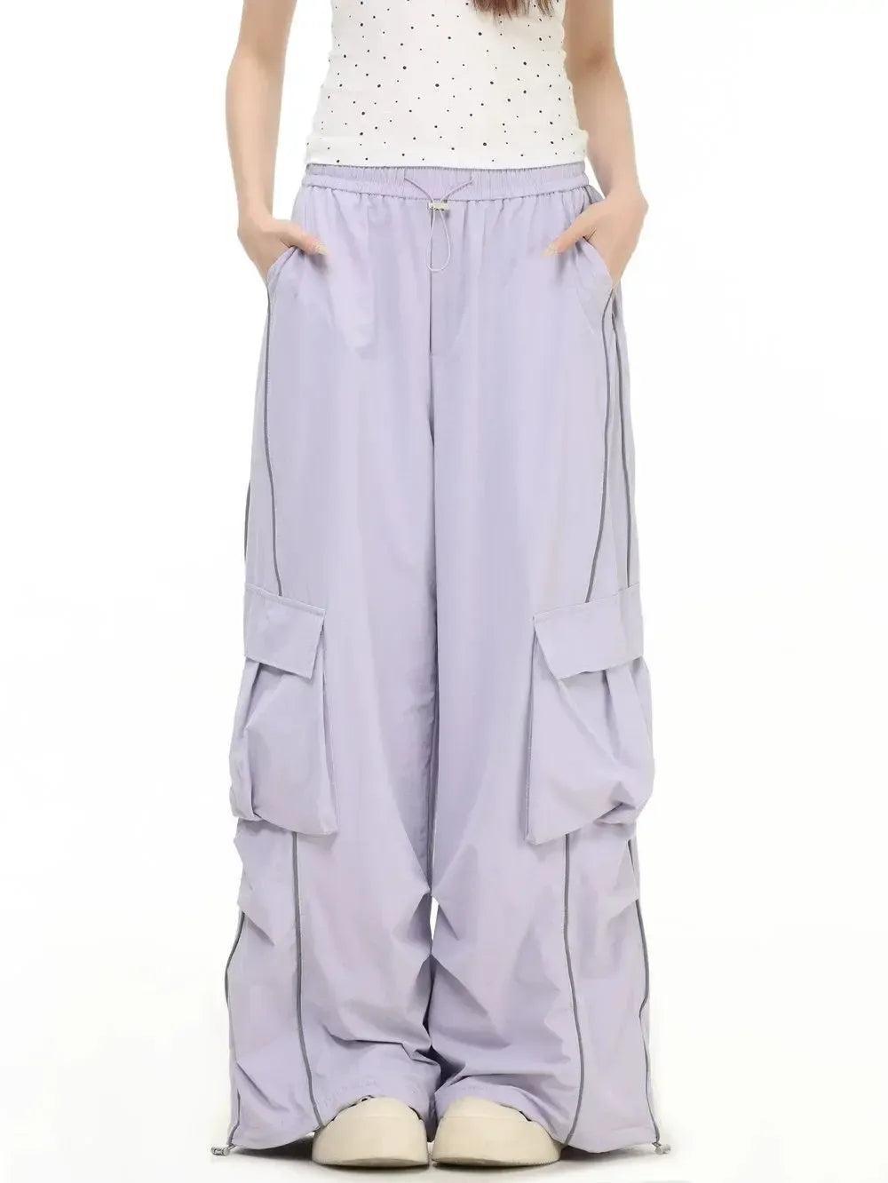 Gartered Loose Cargo Track Pants Korean Street Fashion Pants By INS Korea Shop Online at OH Vault