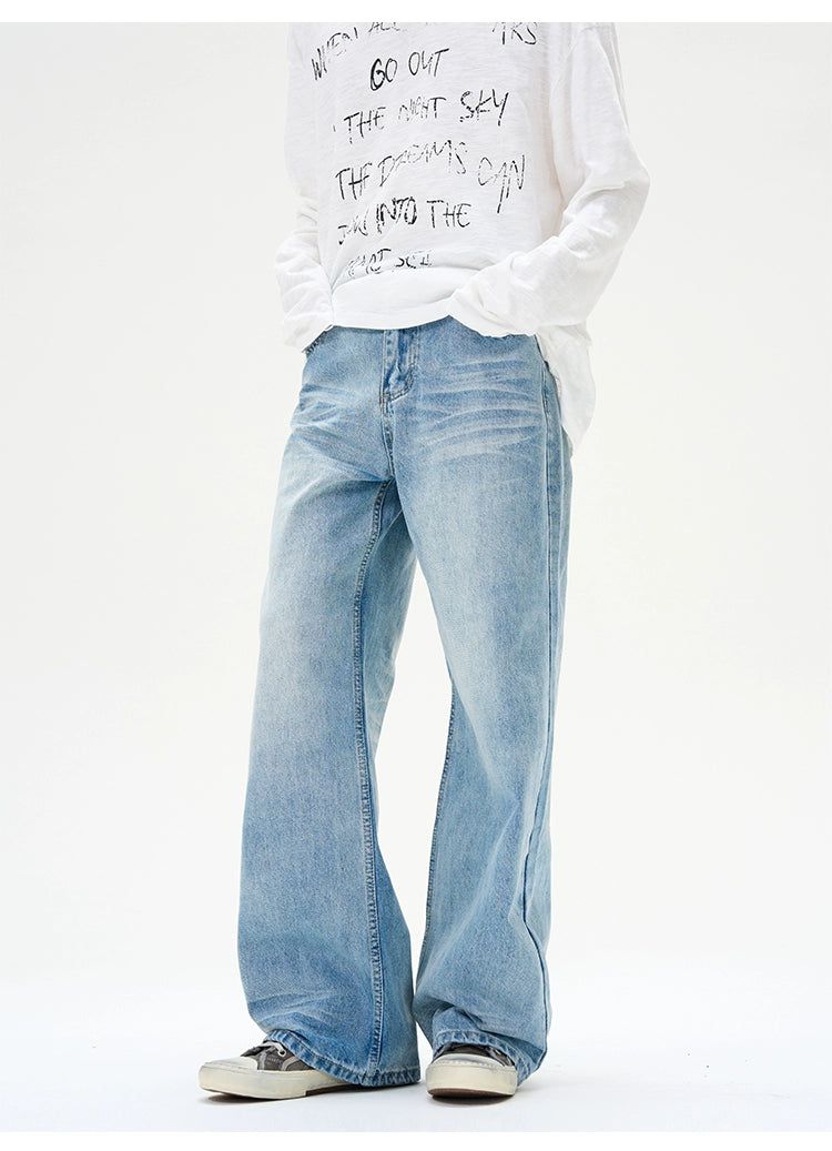 Whiskers Regular Fit Jeans Korean Street Fashion Jeans By 77Flight Shop Online at OH Vault