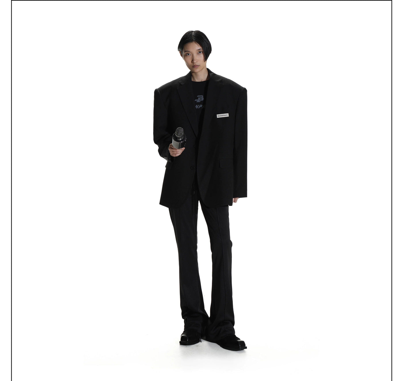 Wide Shoulder Lapel Blazer Korean Street Fashion Blazer By Mason Prince Shop Online at OH Vault