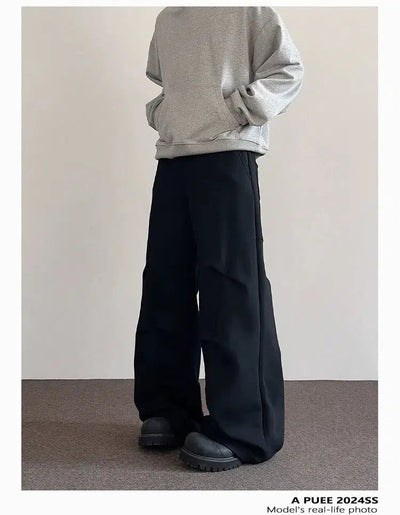 Waistband Pleats Sweatpants Korean Street Fashion Pants By A PUEE Shop Online at OH Vault