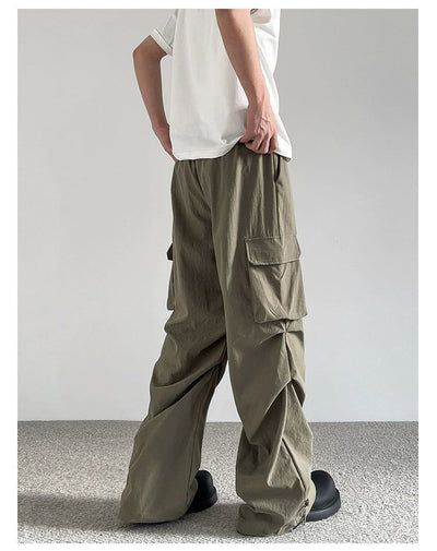 Multi-Pleats Detail Cargo Pants Korean Street Fashion Pants By A PUEE Shop Online at OH Vault