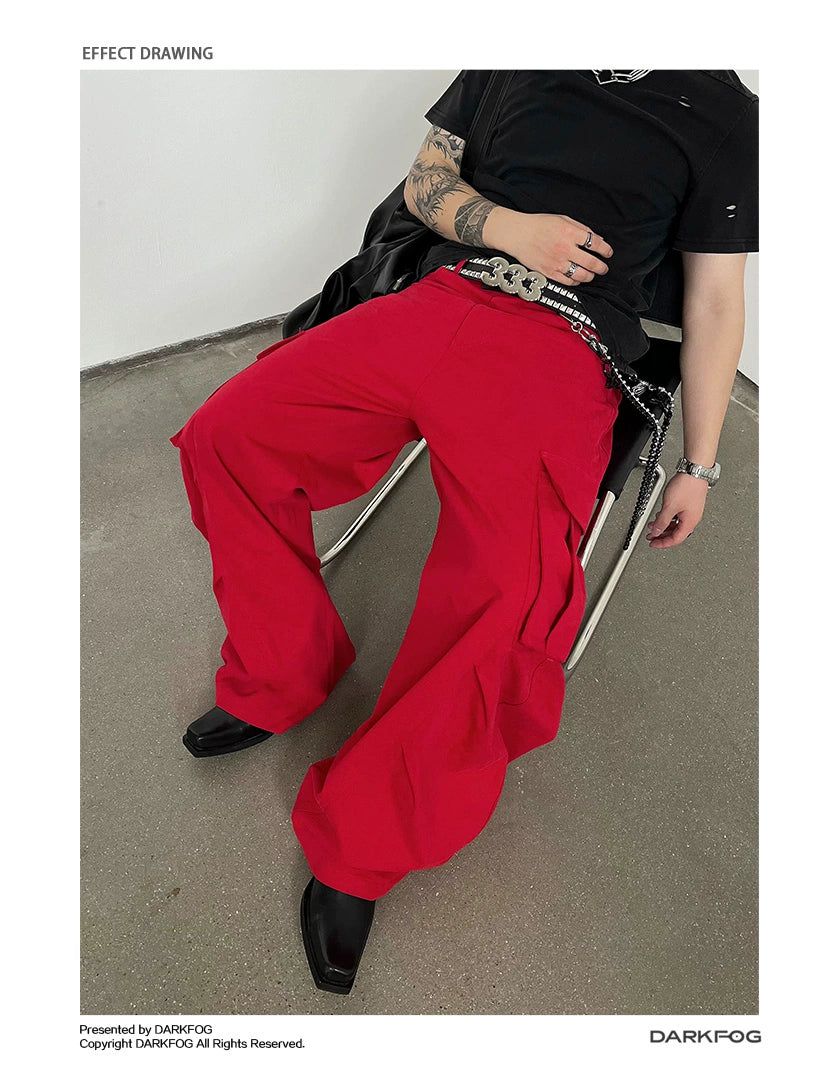 Solid Color Pocket Baggy Cargo Pants Korean Street Fashion Pants By Dark Fog Shop Online at OH Vault