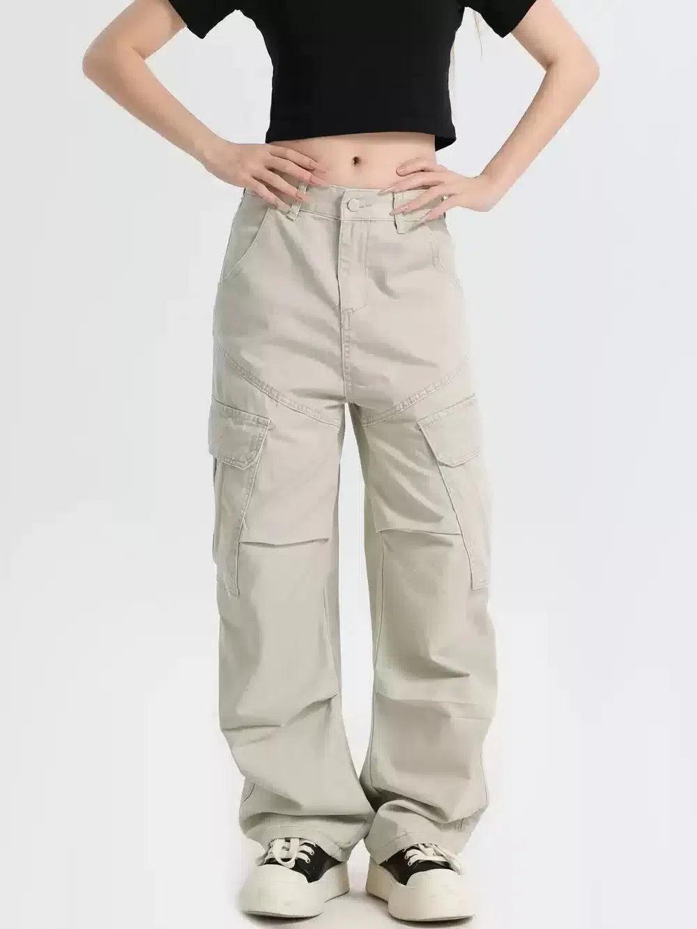 Washed Structured Cargo Pants Korean Street Fashion Pants By INS Korea Shop Online at OH Vault