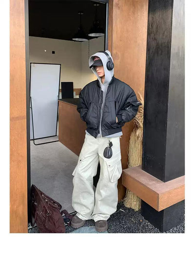 Hooded Padded Bomber Jacket Korean Street Fashion Jacket By Poikilotherm Shop Online at OH Vault