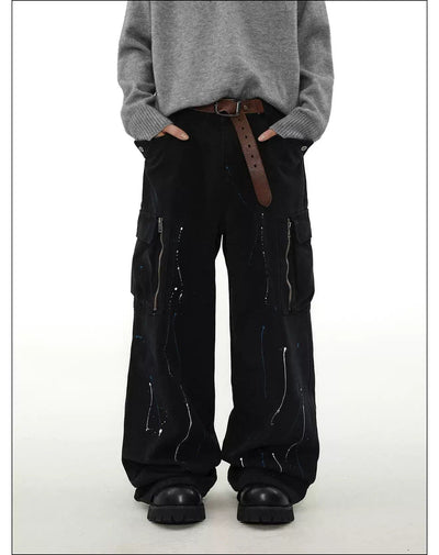 Paint Splatters Cargo Pants Korean Street Fashion Pants By Mr Nearly Shop Online at OH Vault