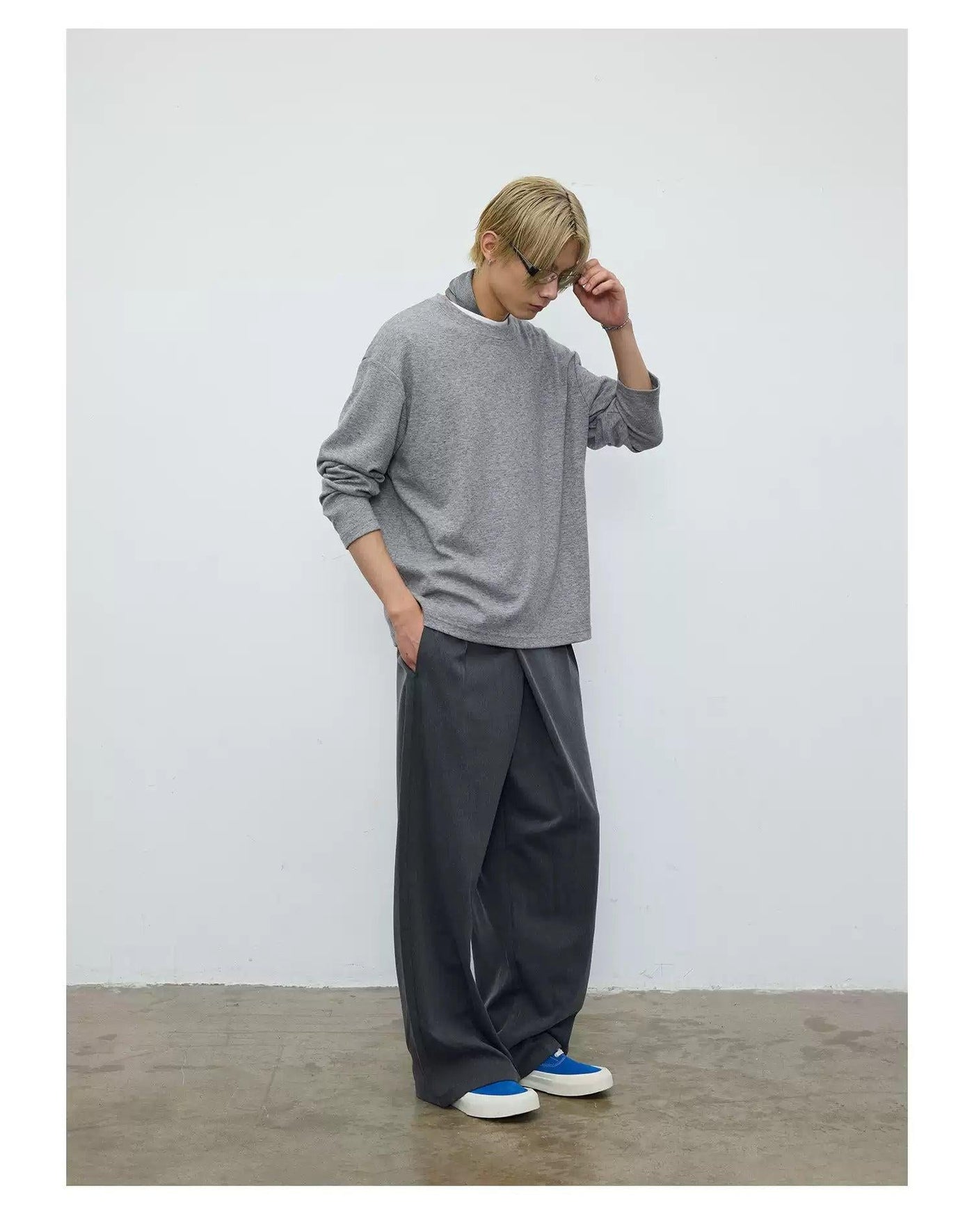 Folded Wrapped Loose Fit Pants Korean Street Fashion Pants By Terra Incognita Shop Online at OH Vault